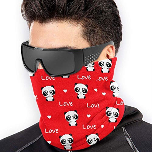 Ewtretr Panda y Love On Valentine 's Day Neck Gaiter Warmer Hombres Mujeres Warm Windproof Neck Gaiter Tube