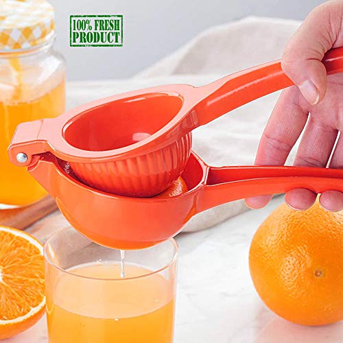 Exprimidor Limón Manual, exprimidor grande de exprimidor de limón con rallador de limón Aleación de aluminio Exprimidor de naranja cítrica Prensa manual Manual Exprimidor de fruta rojo (diámetro 9 cm)