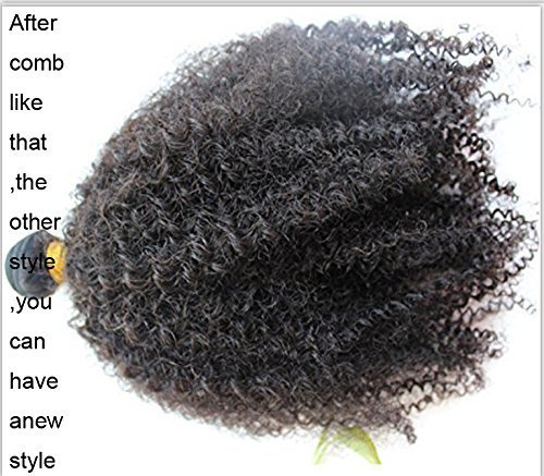 Extensiones de cabello humano rizado virgen en estado natural, de Mongolia, 35,6 cm de largo, para mujeres negras, 100 g / un mechón