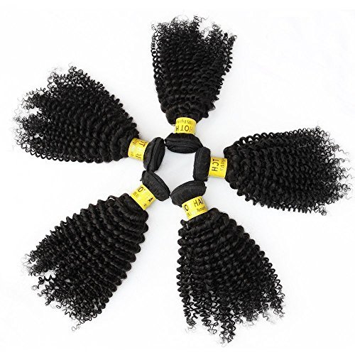 Extensiones de cabello humano rizado virgen en estado natural, de Mongolia, 35,6 cm de largo, para mujeres negras, 100 g / un mechón