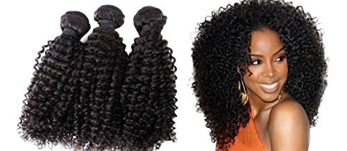 Extensiones de cabello humano rizado virgen en estado natural, de Mongolia, 35,6 cm de largo, para mujeres negras, 100 g / un mechón