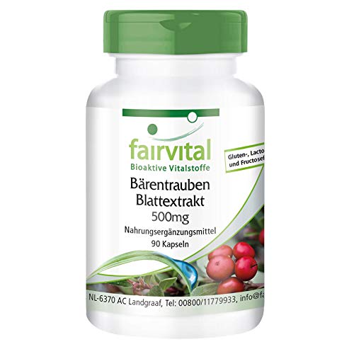 Extracto de Gayuba 500mg - Uva Ursi - Dosis elevada - 20% de Arbutina - VEGANO - 90 Cápsulas - Calidad Alemana