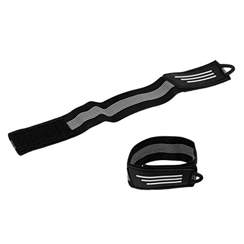 F Fityle 1 Par de Bicicleta Tobillo Reflectante Bind Pantalón Clips de Banda Correa para Correr, Ciclismo, Polea de Una Hilera, Escalada, Camping - Negro