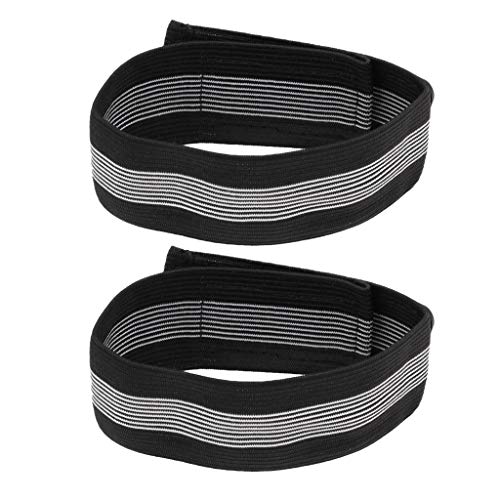 F Fityle 1 Par de Bicicleta Tobillo Reflectante Bind Pantalón Clips de Banda Correa para Correr, Ciclismo, Polea de Una Hilera, Escalada, Camping - Negro