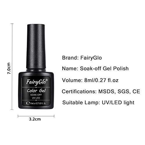 Fairyglo Esmaltes Semipermanentes en Gel UV LED, 6pcs Kit de Macarrón Esmaltes de Uñas Soak-off 8ml 001