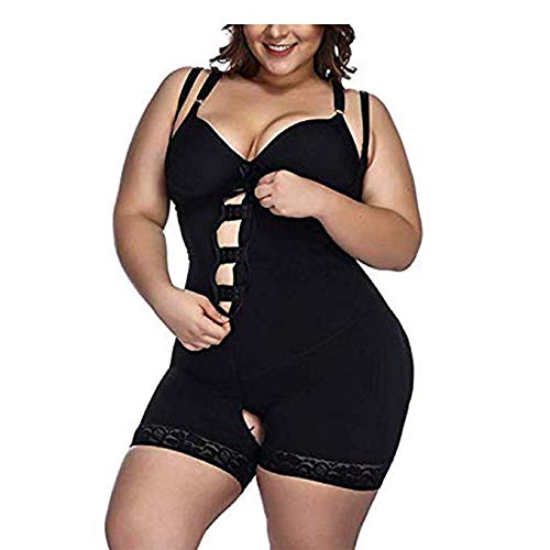 FeelinGirl Mujer Faja Reductora con Cinta Ajustable Corsé Bustier Ajustable Cremallera Shapewear Corset Waist Trainer Negro S/Talla 34-36