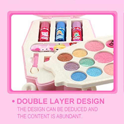 fervory Maletin Maquillaje Infantil Set De Cosméticos para Niños Maquillaje Bebé Juguetes para Niñas Juego De Imaginación para Maquillaje Kit De Juguetes Cosméticos