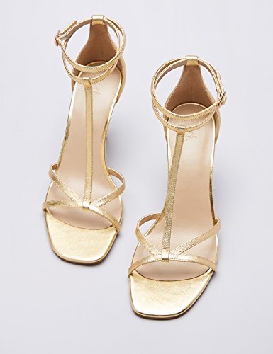 find. Sandalias de Tacón con Pulsera Mujer, Dorado (Gold), 40 EU