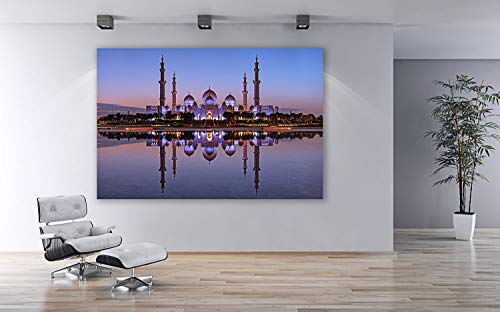 Fineart - Cuadro XXL para pared (hasta 210 cm de ancho), diseño de mezquita de Abu Dhabi Zayed, Vidrio acrílico sobre soporte Dibond, 150 x 100cm