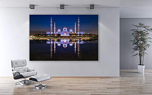 Fineart XXL Foto hasta 210 cm de ancho, cuadro de pared Abu Dhabi Sheich Zayed mezquita, en diferentes modelos, Impresión de obras de arte en soporte Dibond, 70 x 50cm