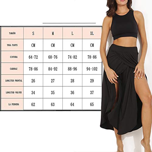 FITTOO Pantalones De Yoga Sueltos Cintura Alta Mujer Pantalones Largos Deportivos Suaves y Cómodos1080#4 Negro M