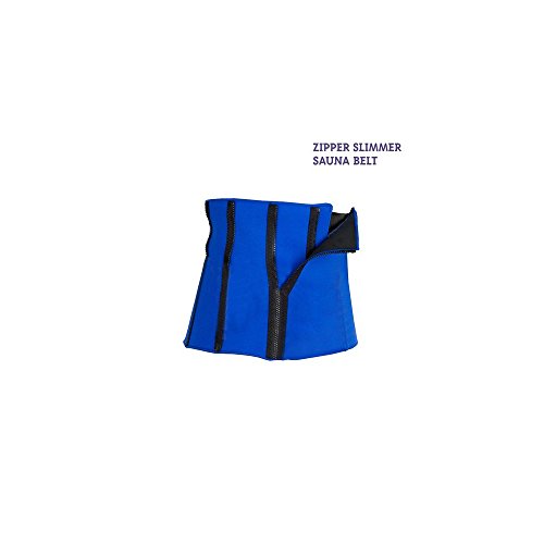 FitxSlim Zipper Slimmer Sauna - Faja Deportiva, Reductora, Adelgazante, Unisex, Adulto, Azul, Talla Única