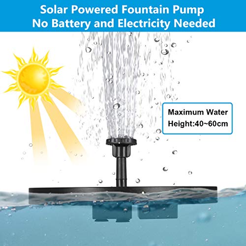 flintronic Fuente Solar Bomba, 3.5W 1500mAH Fuente de Jardín Solar, Fuente Solar Jardín con 6 Boquillas para Diferente Forma de Chorro, para Decoración de Jardín, Fuente, Piscina, Jardín, Estanque