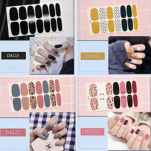 FLOFIA 16 Hojas Pegatinas Uñas Decorativas Adhesivas Nail Stickers Full Cover Etiqueta Adhesiva Uñas Cubierta Completa Calcomanías Etiqueta Engomada Uñas Autoadhesivas para Arte de Uñas DIY