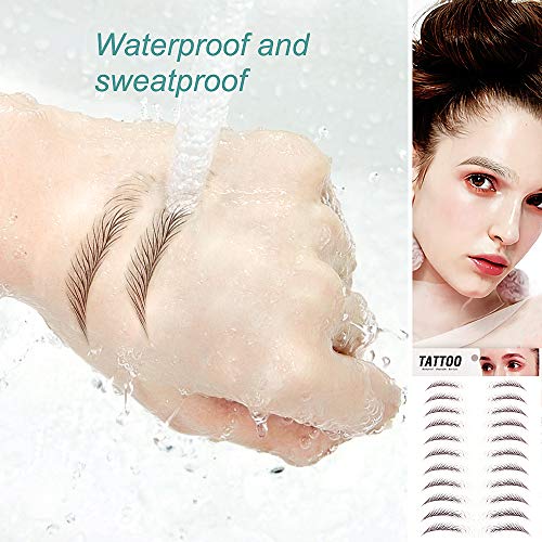 FLOFIA 55 Pares de Pegatinas de Cejas Tatuaje Tatoo 3D Naturales Cejas Adhesivas Auténticas con Forma De Cabello Impermeable Waterproof Larga Duración para Mujer Hombre Unisex Maquillaje (5 hojas)