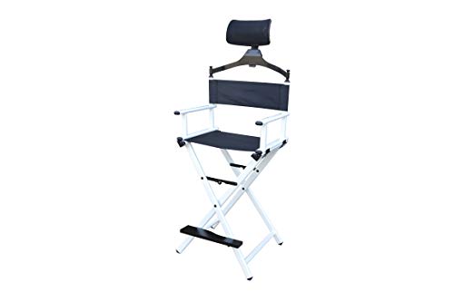 Floreo Look Silla Sillon Plegable de Aluminio para Maquillaje maquillador Makeup Artist (Blanco)