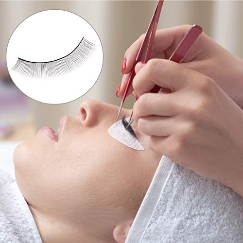 Fodlon 70 Pares Pestañas Pegamento Adhesivo de Extensión Eye Lash Aislamiento Posicionamiento Almohadillas con 10 Pares Práctica de Entrenamiento Pestañas Postizas