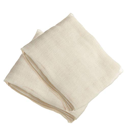 FOGAWA Cheese Cloth 2 Pcs Paño Queso Bolsa de Leche Telas Filtrantes de Nuez Reutilizable Gasa Colador Mulla para Queso Tejido de Algodón Natural para Mantequilla Leche 95 x 95cm Blanco