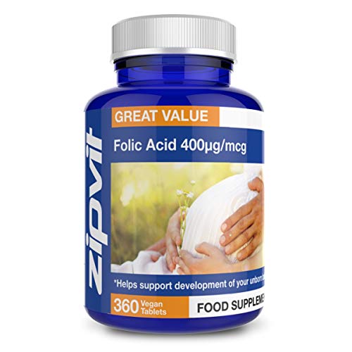 Folic Acid 400mcg, 360 Vegan Tablets. Supports Development of Your Unborn Child.