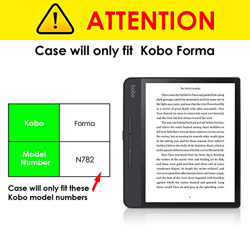 Forefront Cases Funda para Kobo Forma - Funda Protectora con Cierre Magnético del Kobo Forma 2018 - Smart Auto Sueño Estela Función - Delgado Ligera - Negro