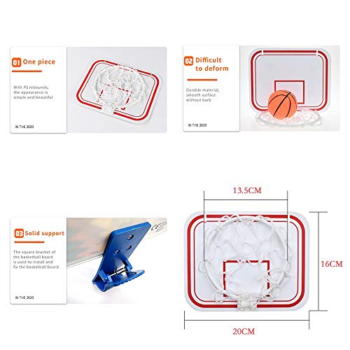 Fossenlea Canasta Baloncesto Infantil Pared - Mini Cesta de Baloncesto Niño, Cancha de Baloncesto Infantil Plástico para Colgar Interiores (El Tablero Mide 20 x 16 cm; diámetro de la Cesta e)