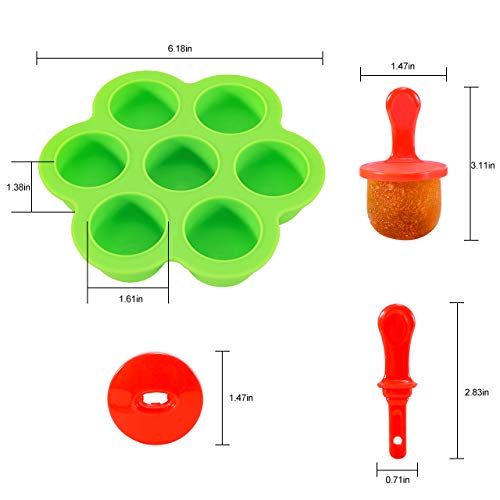 Fostoy Molde para Helados,Mini Molde de Silicona para Paletas de Helado,Reutilizable Fabricantes de Paletas Heladas Almacenamiento de Alimentos para Bebés