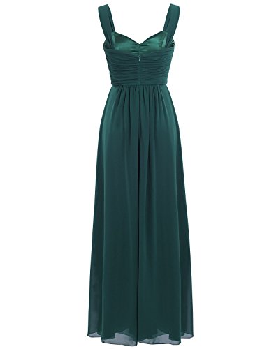 Freebily Vestido Elegante de Boda Fiesta Cóctel para Mujer Dama de Honor Vestido Largo Verano Verde Oscuro 46