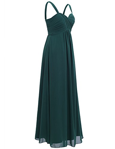 Freebily Vestido Elegante de Boda Fiesta Cóctel para Mujer Dama de Honor Vestido Largo Verano Verde Oscuro 46