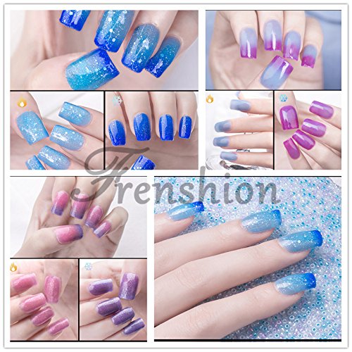 Frenshion 10 Unids 7.3 ML Esmalte de Uñas de Gel Camaleón Térmico Semi Permanente Soak-off UV LED Gel Polaco Temperatura Cambio de Color Polaco-Elija 10 Unids