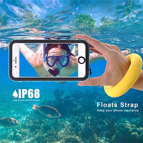 Funda Impermeable iPhone 8 / iPhone 7, IP68 Waterproof Outdoor Delgado Cover a Prueba de choques Anti-rasguños Full Body con Protector de Pantalla Impermeable Funda para iPhone 8/7 (Blue with Strap)