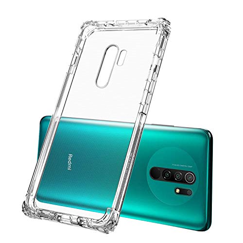 Funda para Xiaomi Redmi 9 con [2 Pack] Cristal Templado Protector de Pantalla, Suave TPU Transparente Gel Silicona Anti-caída Protectora Carcasa para Xiaomi Redmi 9 (6.53 Pulgadas)