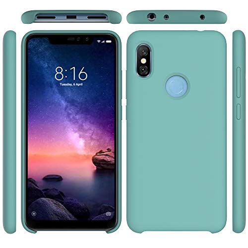 Funda Xiaomi Mi A2 Funda Líquido Silicona Suave Flexible Antigolpes Caso Xiaomi Mi 6X Funda Silicona Cubierta Gel TPU Tapa Shock-Absorción Premium Protector Case Cover Verde