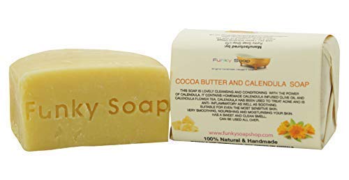 Funky Soap Manteca de Cacao & Calendula Soap 100% Natural Artesanal, 1 Barrita de 120g