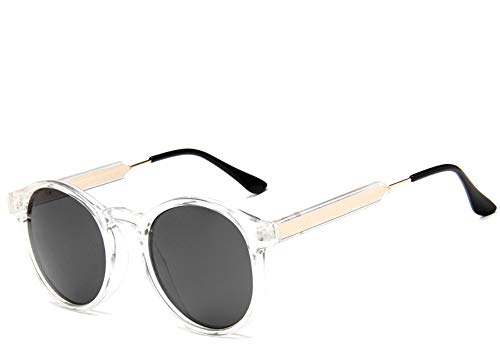 FUZHISI Gafas de Sol Retro Gafas de Sol Redondas Mujeres Hombres Gafas de Sol Transparentes Femeninas Hombres