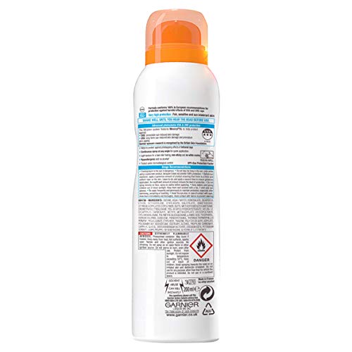 Garnier Ambre Solaire Sensible Protección solar avanzada con SPF 50+ Mist, 200ml