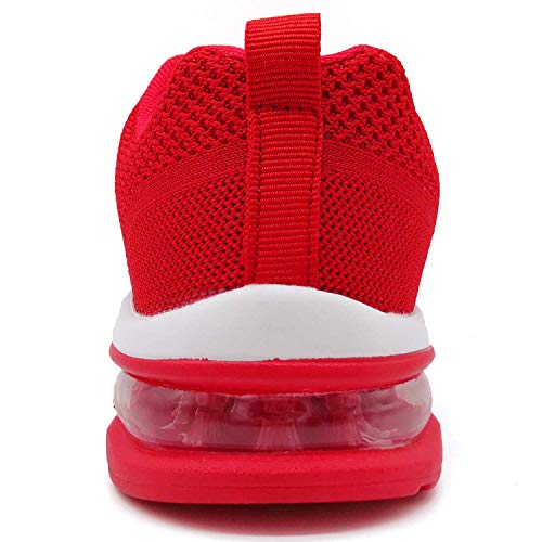 GAXmi Zapatillas Deportivas Mujer Zapatos de Malla Transpirables y Ligeros con Cordones y Cojín de Aire para Running Fitness Rojo 42 EU (Etiqueta 44)