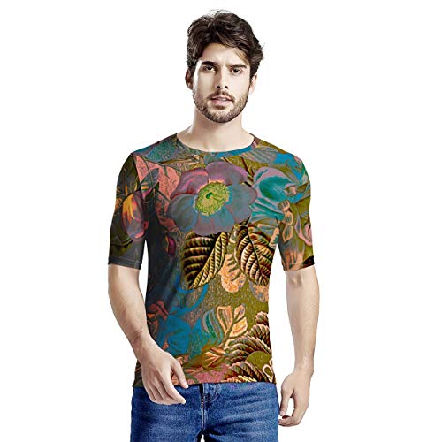 Generic Brands English Garden - Camiseta de manga corta para hombre, diseño de jardín inglés Blanco blanco M