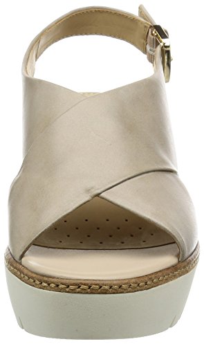 Geox D DOMEZIA C, Sandalias con Cuña para Mujer, Beige (LT TAUPEC6738), 36 EU