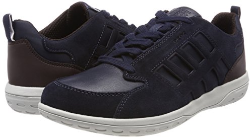 Geox U MANSEL A, Zapatilla Baja para Hombre, Azul (Navy/dk Burgundy), 43 EU