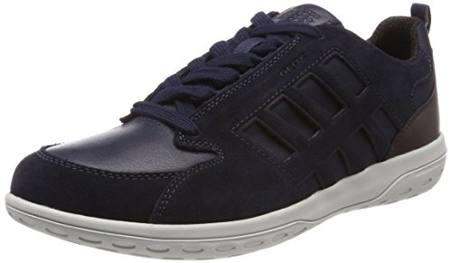 Geox U MANSEL A, Zapatilla Baja para Hombre, Azul (Navy/dk Burgundy), 43 EU