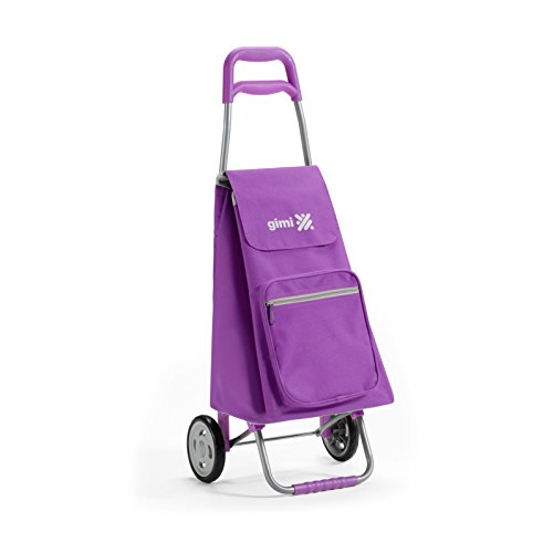 Gimi Argo - Carrito de ompra con 2 ruedas, Violeta, 37 x 33 x 95.5 cm