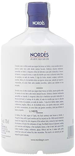 Ginebra Premium nacional Nordés Atlantic Galician Gin - Pack de 2 botellas de 70 cl + 6 Copas Nordés de regalo