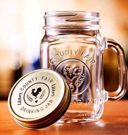 Glass Mason Jar Taza de avena durante la noche, jarra de conservación de vidrio hecha en casa, vaso para beber, 480 ml, 2 sets ，Con tapa。