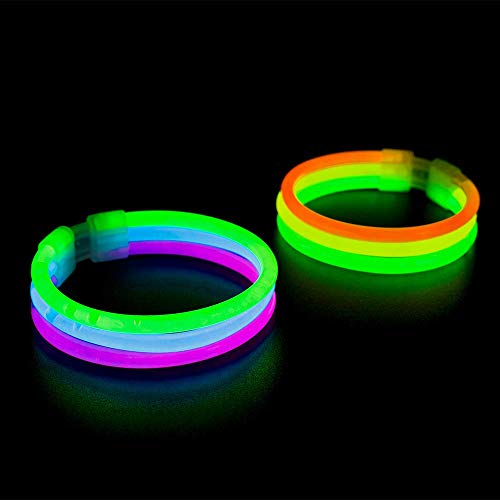 Glowhouse 100 Pcs Barras Luminosas premium, Pulseras Fluorescentes Tubos Luminosos, equipo de festival, decoración de fiesta, paquete de barras de brillo de neón, paquete de fiesta