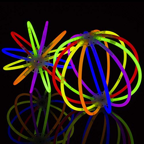 Glowhouse 100 Pcs Barras Luminosas premium, Pulseras Fluorescentes Tubos Luminosos, equipo de festival, decoración de fiesta, paquete de barras de brillo de neón, paquete de fiesta