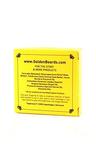 Golden Beards Organic Beard Balm - Big Sur - 30ml | 100% Natural | Jojoba & Argan & Apricot Oil by Golden Beards 30 ml