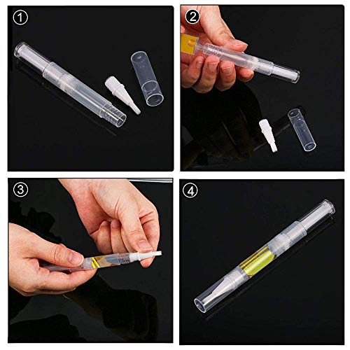 GOTONE Paquete de 12 bolígrafos de aceite de uñas vacíos de 3 ml con punta de pincel, brillo de labios, contenedor aplicadores de pestañas para crecimiento de líquido