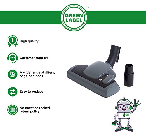 Green Label Cepillo Universal para Suelos Duros y Alfombras, 32-35mm. Compatible con AEG Electrolux Privileg Progress Tornado Volta, etc. Reemplaza a AEG Vario 600, 9001661264