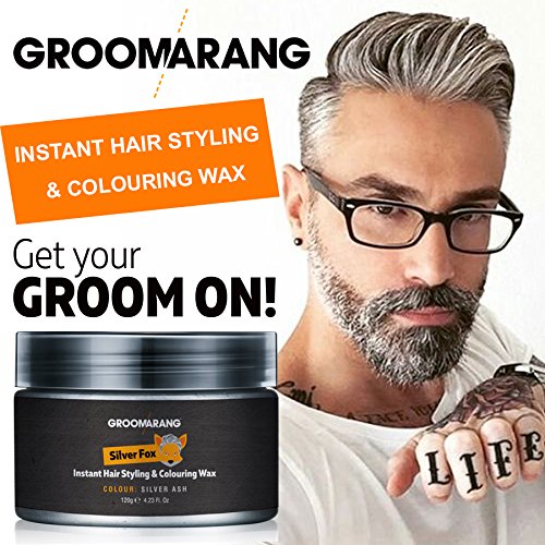 Groomarang Silver Fox - Cera instantánea para peinar y colorear