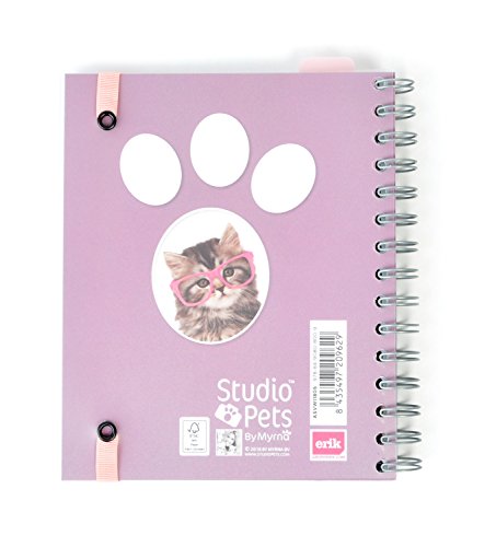 Grupo Erik Editores Studio Pets - Agenda escolar con diseño gato, 15.5 x 19 cm